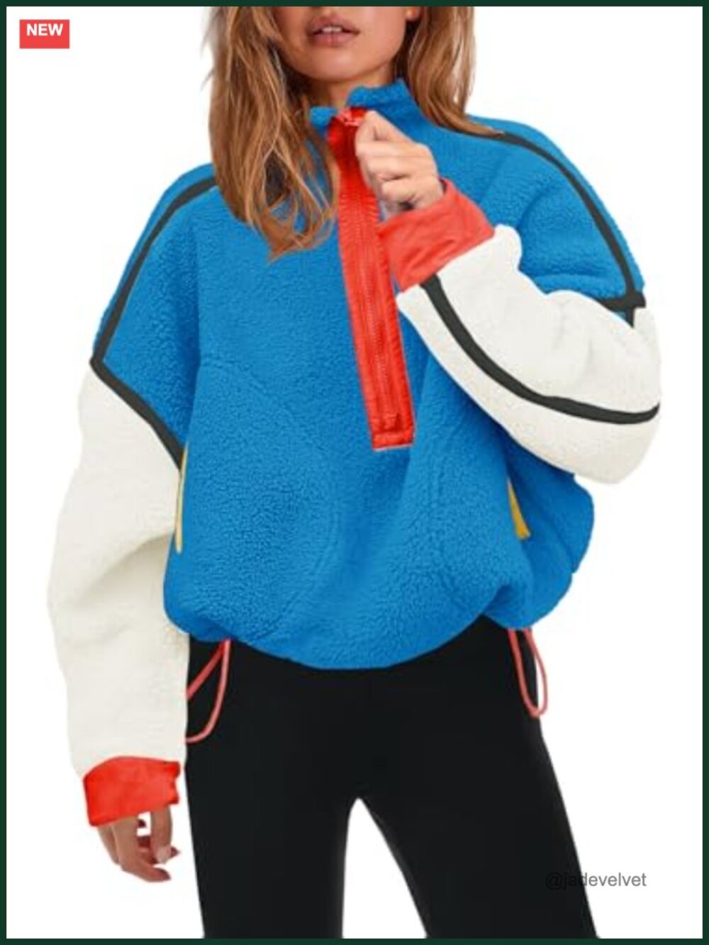 Womens Half Zip Fleece Pullover Sherpa Jacket Long Sleeve